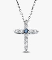 Natural Diamond Cross Pendant Necklace