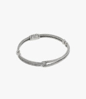 Sterling Silver Minimal Solitaire Bangle