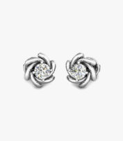 Solitaire Diamond Platinum Earrings