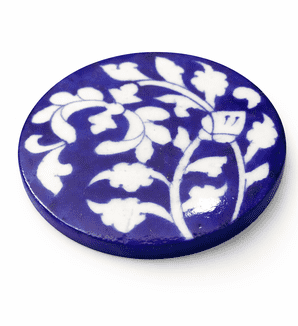 Handcrafted Jaipur Blue Pottery Ceramic Coaster