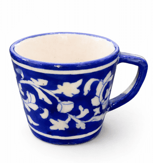 Jaipur Blue Pottery Hand-Painted Tea and Coffee Mug