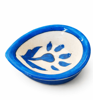 Handcrafted Jaipur Blue Pottery Ceramic Diya