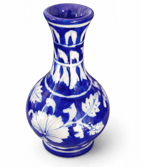 Jaipur Blue Pottery Hand-Painted Flower Vase