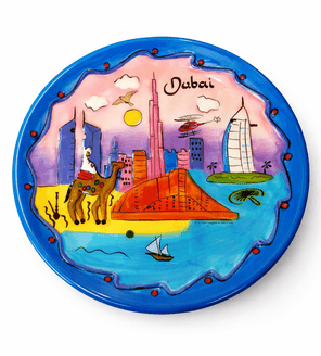 Hand-Painted Dubai Souvenir Decorative Ceramic Plate